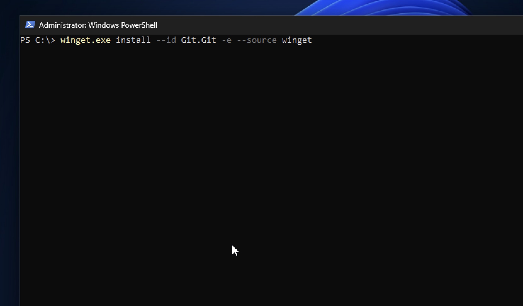 Installing Git on Windows 11 using PowerShell